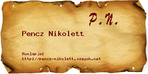 Pencz Nikolett névjegykártya