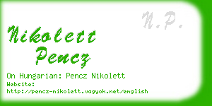 nikolett pencz business card